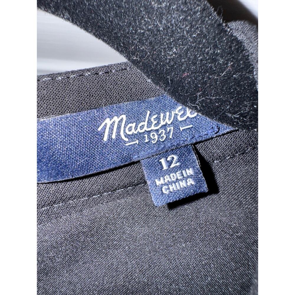 Madewell Black Mini Fit and Flare Dress - Size 12 - Picture 3 of 3